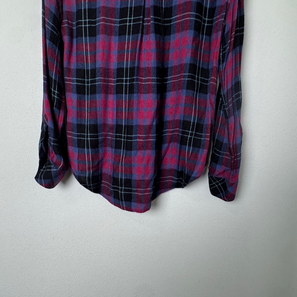 Rails Hunter Flannel Feel Button Front Shirt Midnight Ultramarine Berry Small - Picture 8 of 14